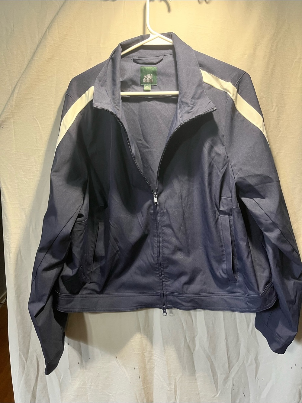 wild fable Navy and White Bomber Track Jacket